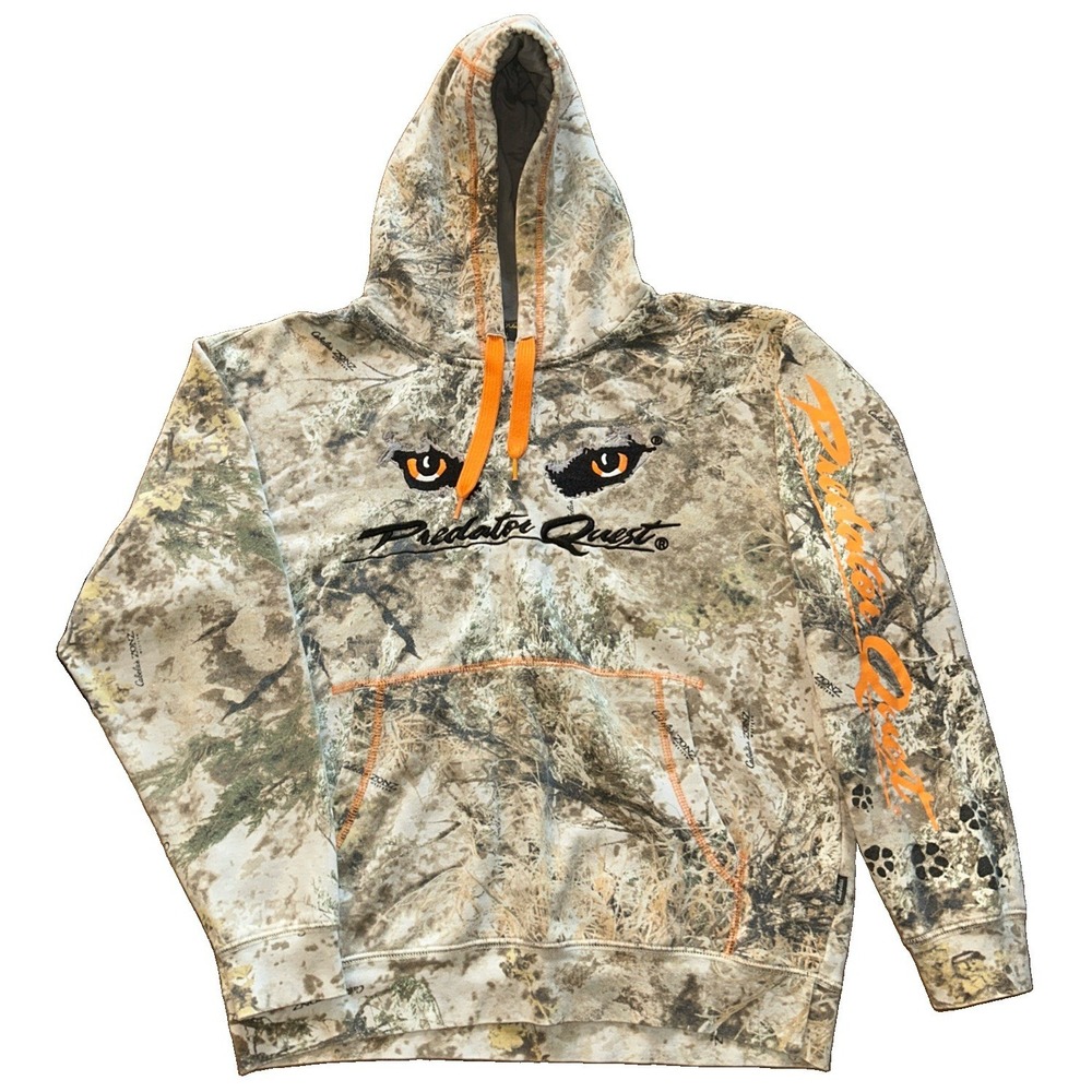 Cabelas Camo Hoodie Mens Medium White Camouflage Hunting Sweatshirt